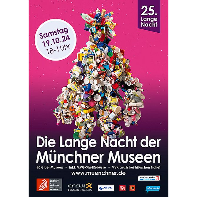 Plakat "Lange Nacht der Münchner Museen", Samstag 19.10. 18-1 Uhr